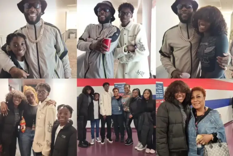 Burna Boy meets 2Face Idibia’s children, Baby (Photos)