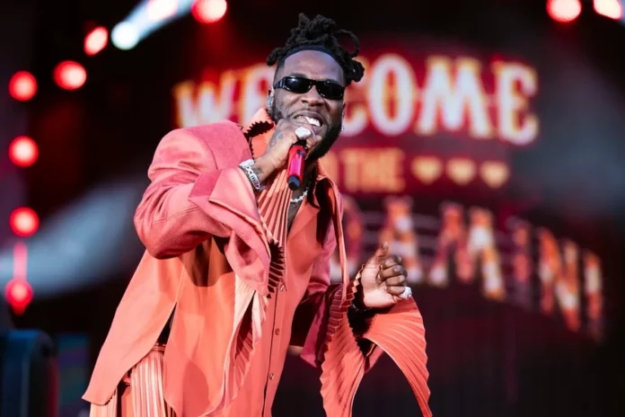 Burna Boy performs at London Stadium on June 03, 2023 in London, England. Photo by Burak Cingi/Redferns.