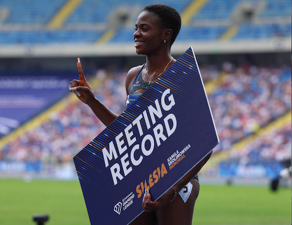 Nigerian World record holder Tobi Amusan sets new meeting record at Silesia Diamond League