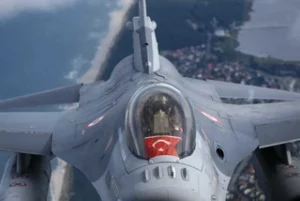 A Turkish F-16 on a NATO Air Policing flight out of Poland in August 2021.Cuneyt Karadag/Anadolu Agency via Getty Images