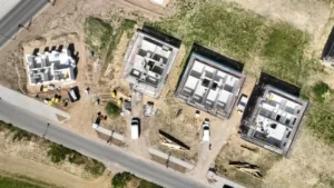 A construction site of a residential building in the German town of Bad Doberan, photographed on August 22 Frank Soellner/Getty Images