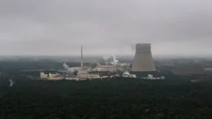 Germany's Emsland nuclear power plant photographed on the day of its official shutdown, on April 15 David Hecker/Getty Images