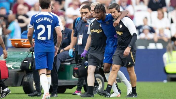 Chukwuemeka was helped off the pitch just before half-time in Chelsea's 3-1 loss against West Ham