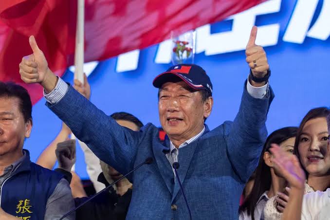 Foxconn founder Terry Gou attends a campaign rally in Kaohsiung, Taiwan, on May 7. JAMESON WU/AFP VIA GETTY IMAGES Foxconn founder Terry Gou attends a campaign rally in Kaohsiung, Taiwan, on May 7. JAMESON WU/AFP VIA GETTY IMAGES