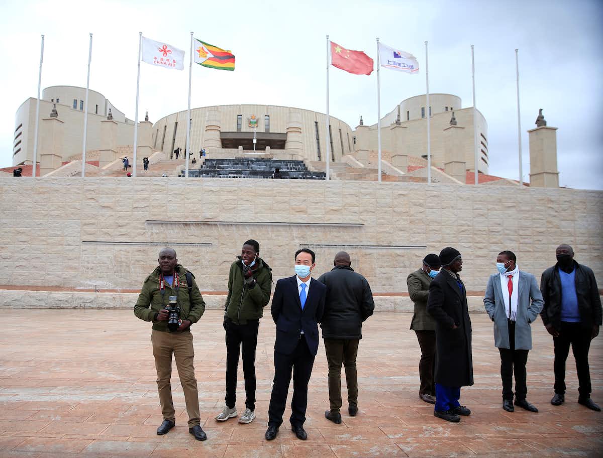 Zimbabwe’s new parliament building was constructed and fully funded by China as a gift to the southern African country. Shaun Jusa/Xinhua via Getty Images