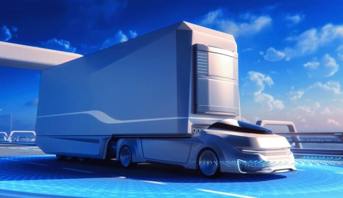 Self-driving tractor trailers that transport goods. Image: Shutterstock