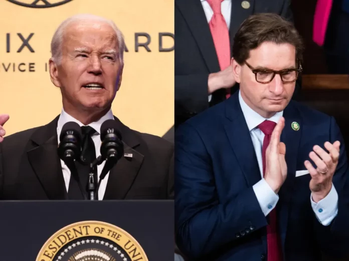 President Joe Biden and Democratic Rep. Dean Phillips of Minnesota.Jemal Countess/Getty Images for Congressional Black Caucus Annual Legislative Conference; Tom Williams/CQ-Roll Call via Getty Images