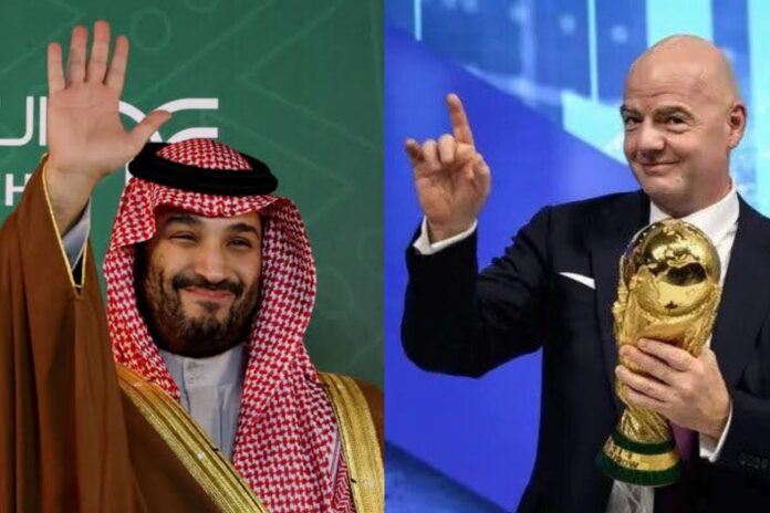 Mohammed bin Salman Al Saud, Crown Prince of Saudi Arabia and FIFA Boss,, Gianni Infantino