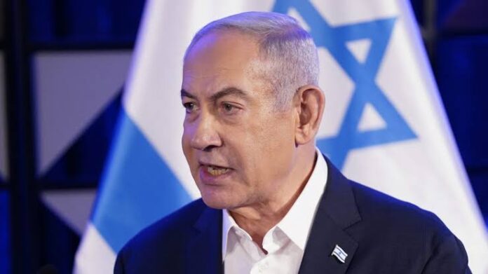 Israeli Prime Minister Benjamin Netanyahu speaks as he meets with President Joe Biden, Wednesday, Oct. 18, 2023, in Tel Aviv. (AP Photo/Evan Vucci)