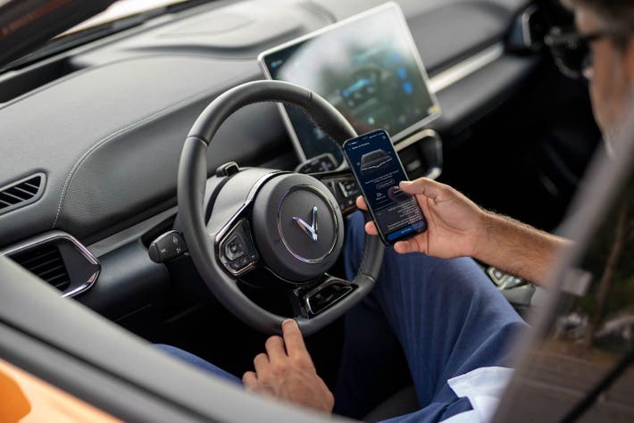 VinFast’s VF 8 electric vehicle comes with advanced driver assistance features that include autonomous parking. COURTESY OF VINFAST
