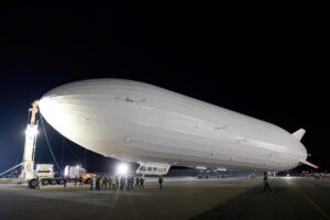 LTA Research’s Pathfinder 1 airship prototype at Moffett Field in Mountain View, California. Image Credits: LTA Research