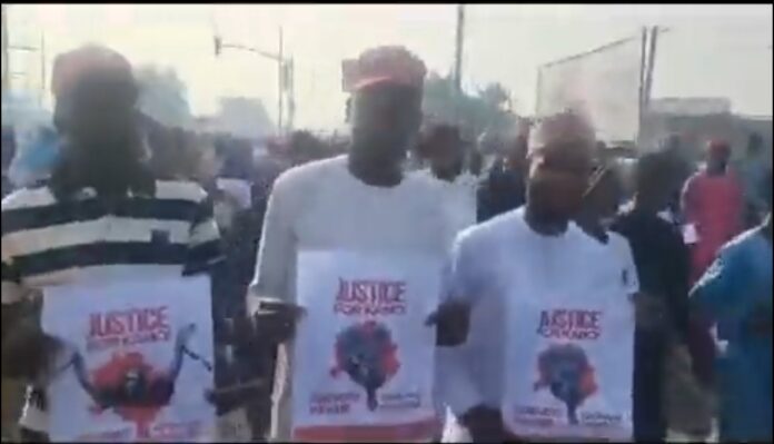Kwankwasiyya/NNPP Members protesting against the Judgement of Appeal Court on Kano Guber verdict, between Abbba Kabir Yusuf and Nasiru Gawuna of APC via X