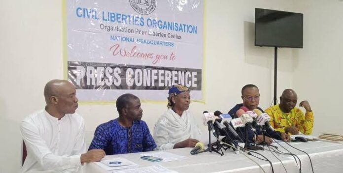 Members of Civil Society Organization at the Abuja press conference