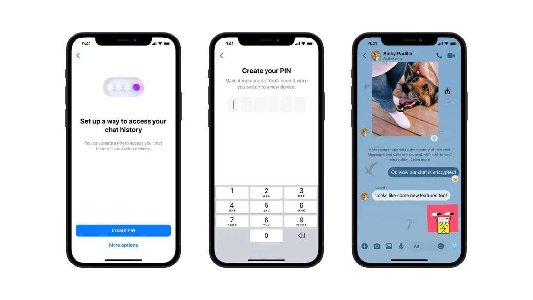 You’ll have to create a pin for encrypted Messenger chats if you want to bring them with you to a new device.
