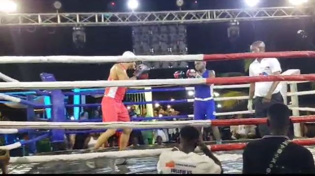 Portable and Okocha fighting on Wednesday.