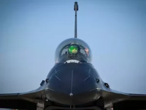 A US Air Force pilot in an F-16 during William Tell at Savannah Air National Guard Base in September.US Air Force/Master Sgt. Morgan Whitehouse