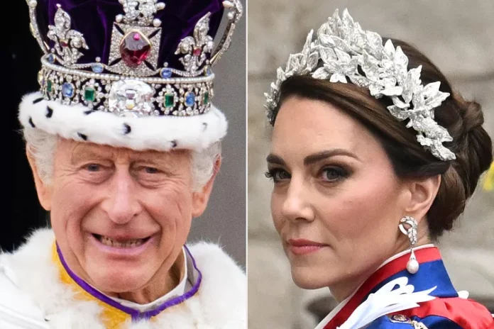 King Charles; Kate Middleton. PHOTO: SAMIR HUSSEIN/WIREIMAGE, JEFF SPICER/GETTY