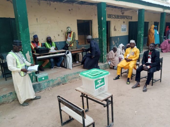 Voters on stand-by at Birnin Kudu and Buji Local Government Areas in Jigawa State, February 3, 2024. Photo: INEC/X