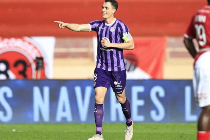 Vincent Sierro scored Toulouse s opener in their 2-1 win over Monaco. Photo: AFP