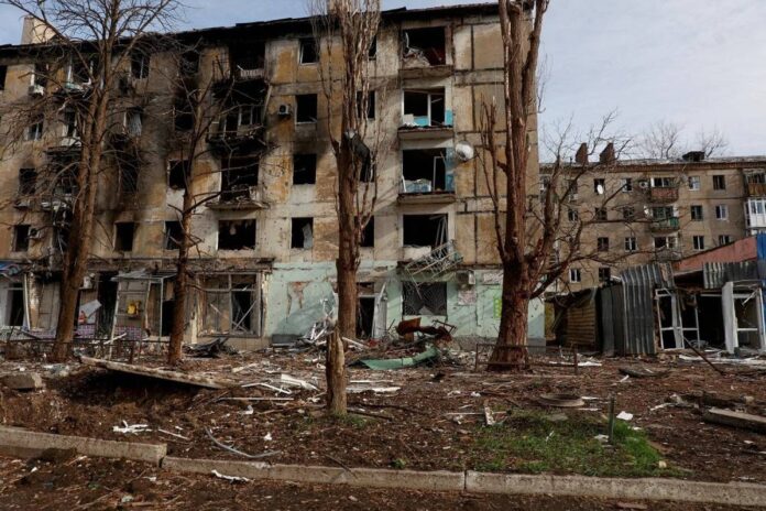 A view shows residential buildings heavily damaged by permanent Russian military strikes in the front line town of Avdiivka, amid Russia's attack on Ukraine, in Donetsk region, Ukraine November 8, 2023. (Radio Free Europe/Radio Liberty/Serhii Nuzhnenko via Reuters