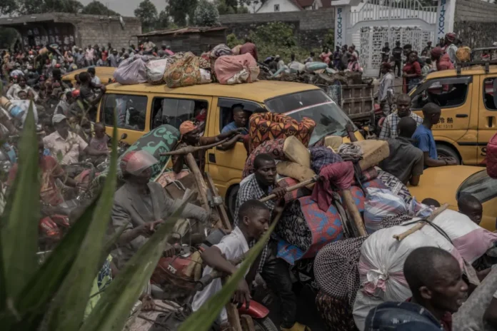 In recent weeks, 'the increase in civilian casualties and the use of heavy weapons in populated areas, including in camps for displaced people, are alarming', International NGO Forum in DRC said. [Aubin Mukoni/AFP]