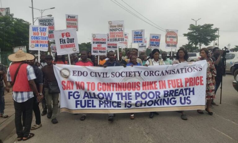 [JUST IN] Massive Protests Erupt in Edo Over Economic Hardship
