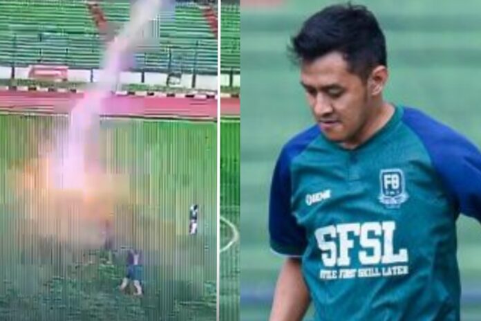 Septian Raharja died after being struck by lightning during a football match CREDIT: Instagram/FBI Subang