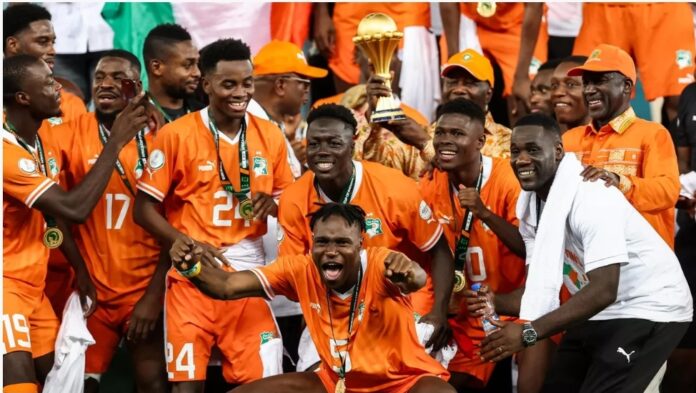 Ivory Coast celebrate winning the 2023 Africa Cup of Nations Image credit: Getty Images
