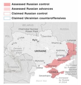 Data as of Feb. 15, 2024 at 3 p.m. ET  Notes: “Assessed” means the Institute for the Study of War has received reliable and independently verifiable information to demonstrate Russian control or advances in those areas. Russian advances are areas where Russian forces have operated in or launched attacks, but they do not control them. “Claimed” areas are where sources have said control or counteroffensives are occurring, but ISW cannot corroborate nor demonstrate them to be false.  Sources: The Institute for the Study of War with AEI’s Critical Threats Project; LandScan HD for Ukraine, Oak Ridge National Laboratory  Graphic: Henrik Pettersson and Renée Rigdon, CNN