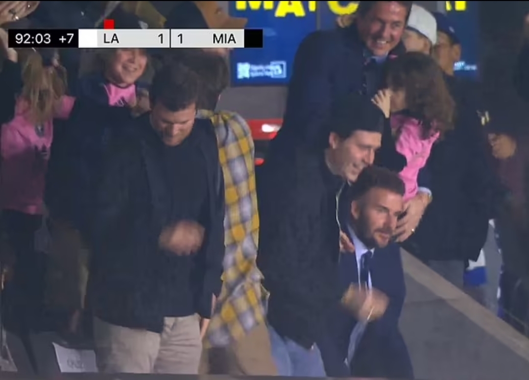 Former Galaxy player and Miami co-owner David Beckham appeared to not celebrate the goal