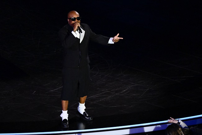 US rapper Jermaine Dupri performs during Apple Music halftime show of Super Bowl LVIII between the Kansas City Chiefs and the San Francisco 49ers at Allegiant Stadium in Las Vegas, Nevada, February 11, 2024. (Photo by Patrick T. Fallon / AFP)