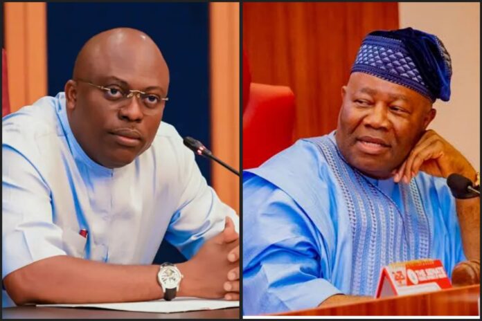 Rivers Governor, Siminalayi Fubara and Senate President Godswill Akpabio