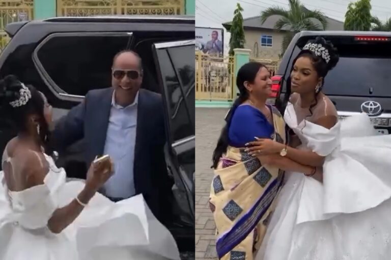 Bride Joyful As Boss Flies to Nigeria From UK For Her Wedding Ceremony