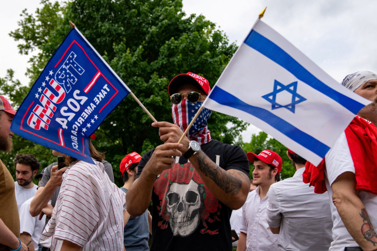 Supporters gather for former US President Donald Trump's rally outside of the campaign rally at Crotona Park in the Bronx borough of New York City on May 23, 2024. (REUTERS)