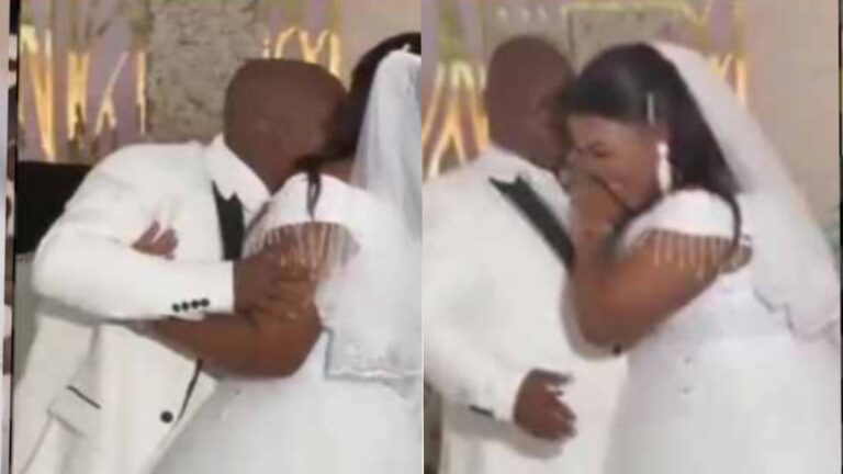 Reactions As Bride Refuses to Kiss Groom on Wedding Day