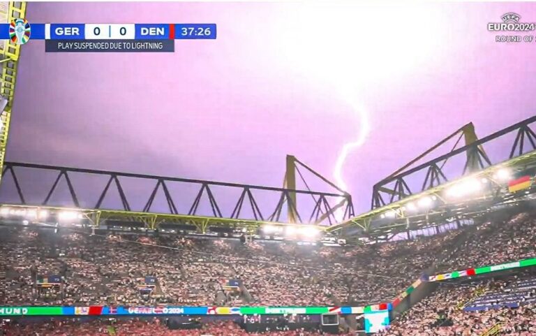 Euro 2024: Germany’s Game With Denmark Resumes After Thunderstorm