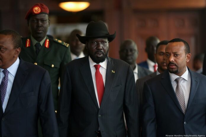 South Sudan President Salva Kiir (C) [Minasse Wondimu Hailu/Anadolu Agency]