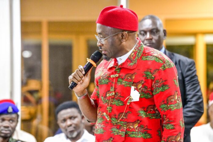 Benjamin Kalu, the Deputy Speaker of the House of Representatives at a meeting with the Igbo Business Community in Lagos in June. Photo: Benjamin Kalu on Twitter