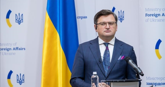 Ukraine's Foreign Minister Dmytro Kuleba attends a joint press conference with Japan's Foreign Minister Yoshimasa Hayashi in Kyiv, Ukraine, 09 September 2023, amid the Russian invasion. (Reuters)