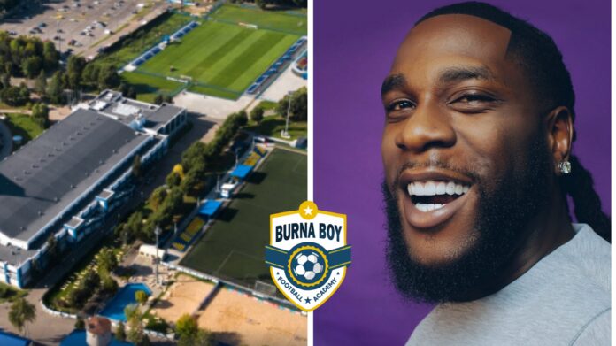 L- Headquarters of Burna Boy Football Academy in Lagos and Burna Boy