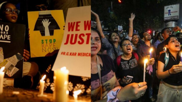 Protesters rallied to demand justice in Kolkata, where a doctor was raped and murdered last week. Photo: AP PHOTO