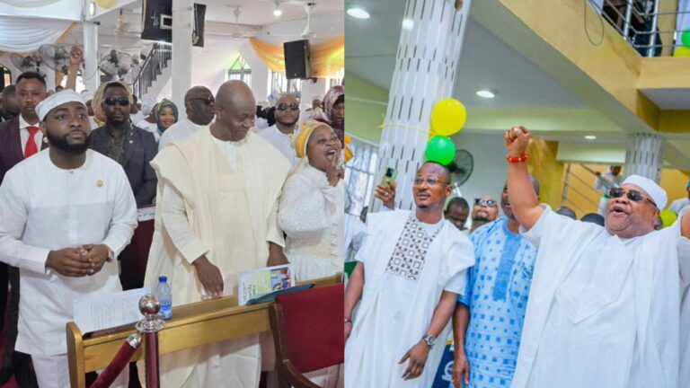 Davido, Dignitaries Join Gov Adeleke For Late Mother’s Thanksgiving Service 