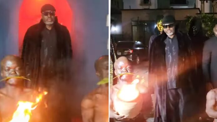 Kanayo O. Kanayo dramatic money-ritual entrance at new movie premiere goes viral