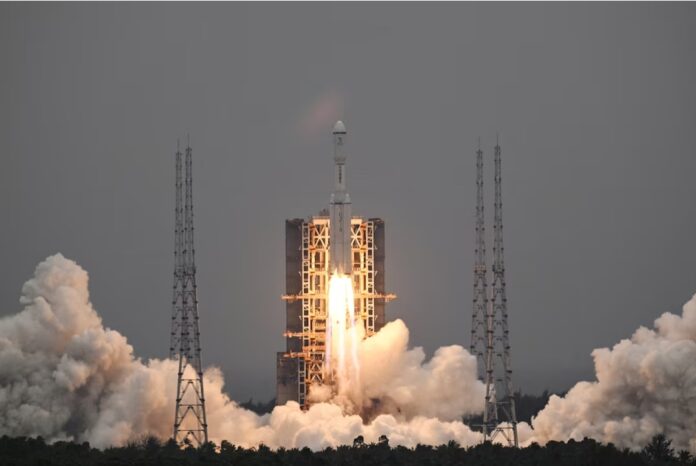 A Long March-8 rocket, carrying the relay satellite Queqiao-2 for Earth-Moon communications, blasts off at the Wenchang Space Launch Center in Hainan province, China March 20, 2024. China Daily via REUTERS/File Photo A Long March-8 rocket, carrying the relay satellite Queqiao-2 for Earth-Moon communications, blasts off at the Wenchang Space Launch Center in Hainan province, China March 20, 2024. China Daily via REUTERS/File Photo