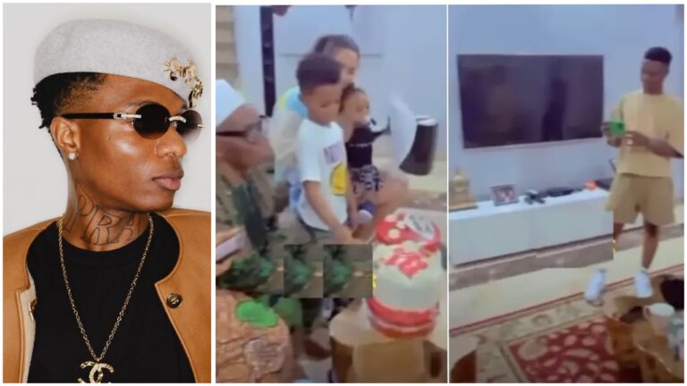 Moment Wizkid’s Father Marks Birthday With Grandkids, Others