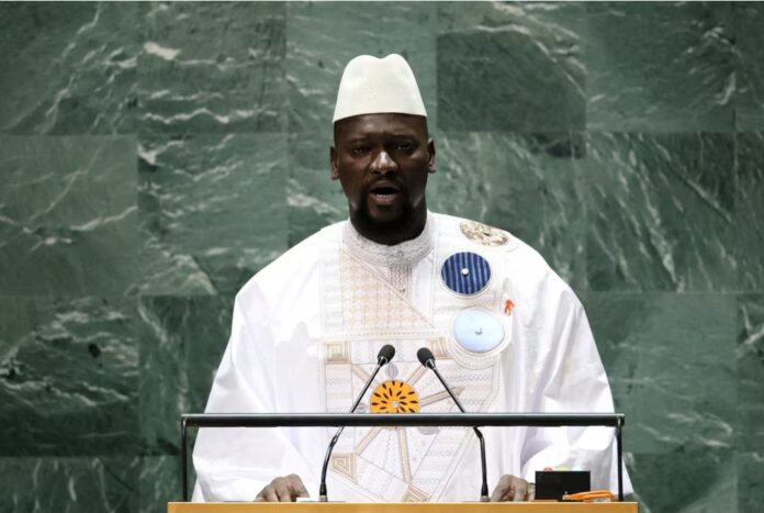 Guinea's President Mamadi Doumbouya addresses the 78th Session of the U.N. General Assembly in New York City, U.S., September 21, 2023. REUTERS/Brendan McDermid/File Photo  Guinea's President Mamadi Doumbouya addresses the 78th Session of the U.N. General Assembly in New York City, U.S., September 21, 2023. REUTERS/Brendan McDermid/File Photo
