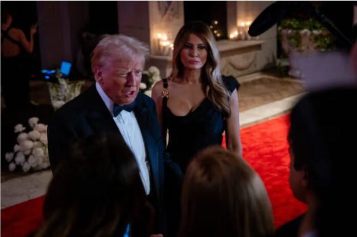 President-elect Donald Trump and Melania Trump on New Year's Eve, 2024.Eva Marie Uzcategui/Getty Images