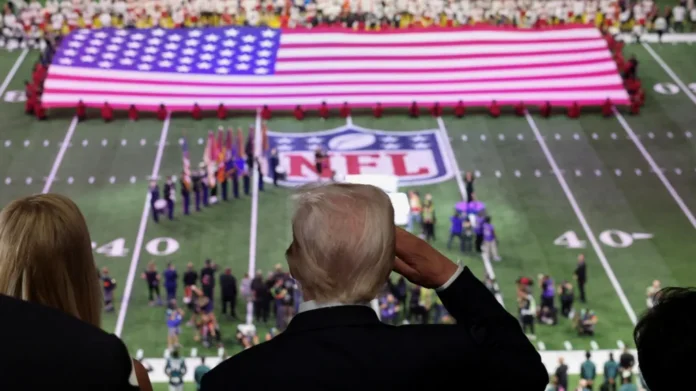 Trump saluted as the national anthem was sung by Jon Batiste