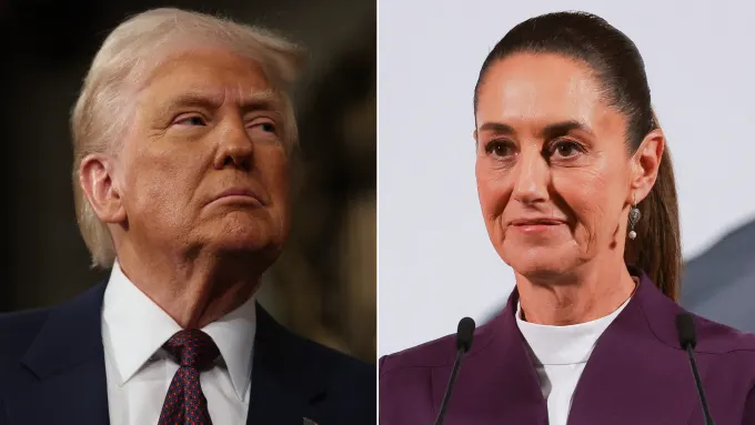 “It was a very respectful call. That must be highlighted. It has always been done with respect. We may not agree on things but it must be highlighted that we had a respectful conversation,” Sheinbaum said of a call with Trump. Win McNamee/Pool/AFP/Getty Images/Raquel Cunha/Reuters