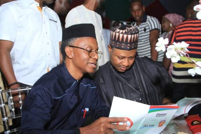 (L-R) Former Kaduna State governor Nasir El-Rufai and current governor Uba Sani